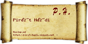Pirót Hédi névjegykártya